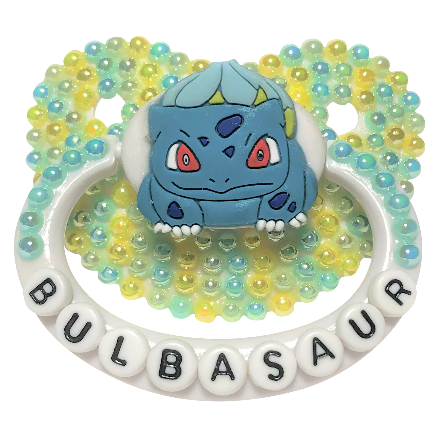 Baby Bear Pacis Adult Pacifier "Bulbasaur" White Pokemon Adult Paci (DDLG/ABDL)