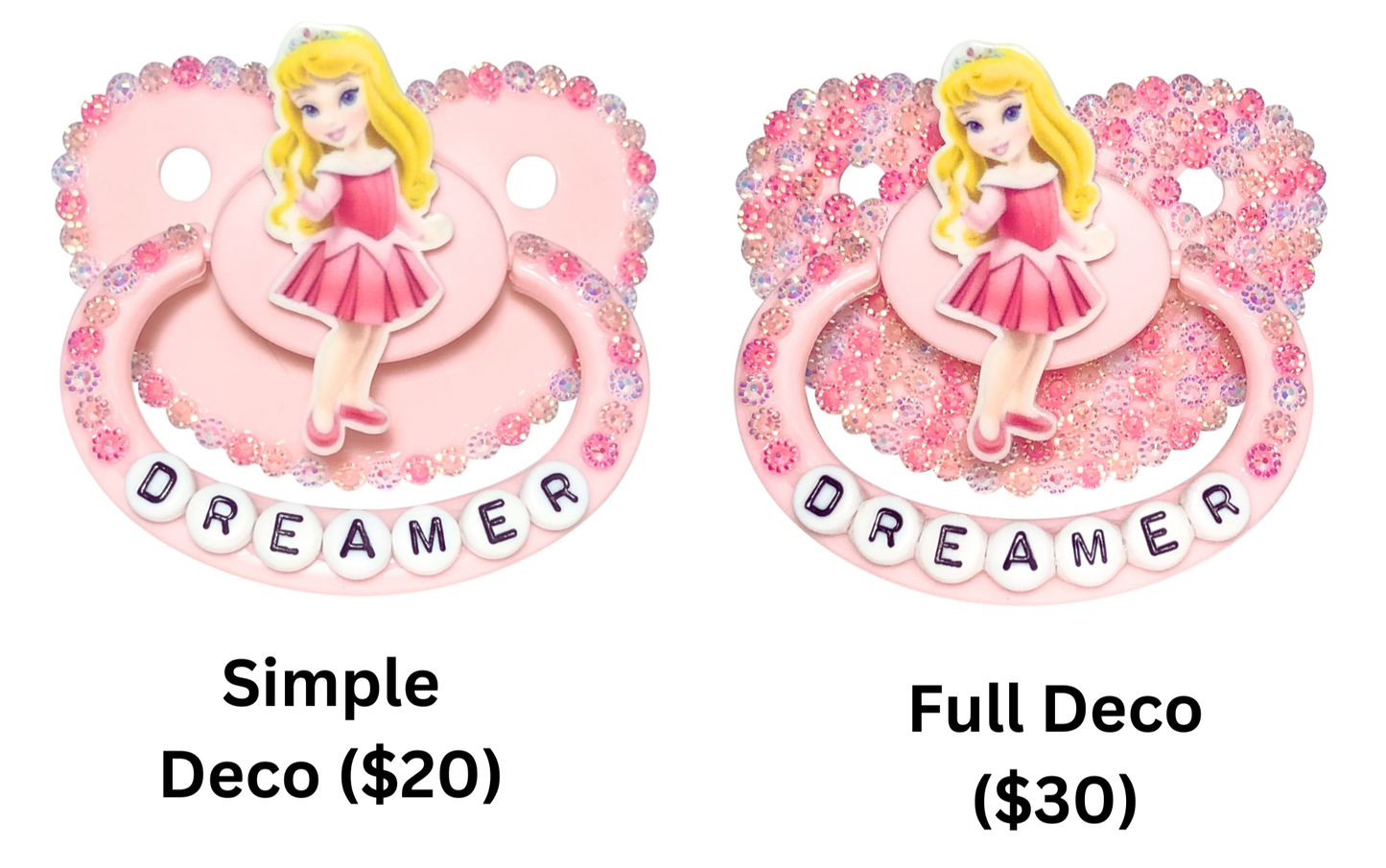 Baby Bear Pacis Adult Pacifier, "Dreamer" Pink Sleeping Beauty Adult Paci (DDLG/ABDL)