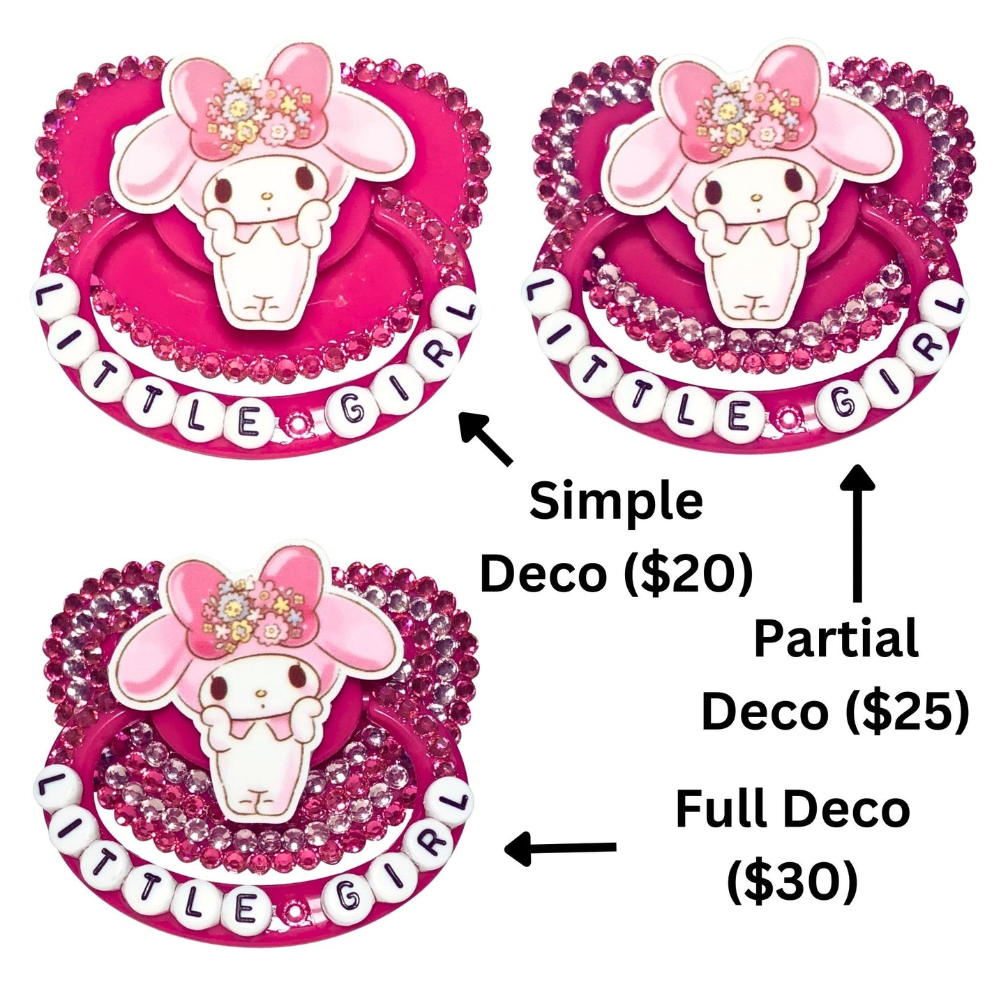 Baby Bear Pacis Adult Pacifier "Little Girl" Dark Pink My Melody Adult Paci (DDLG/ABDL)