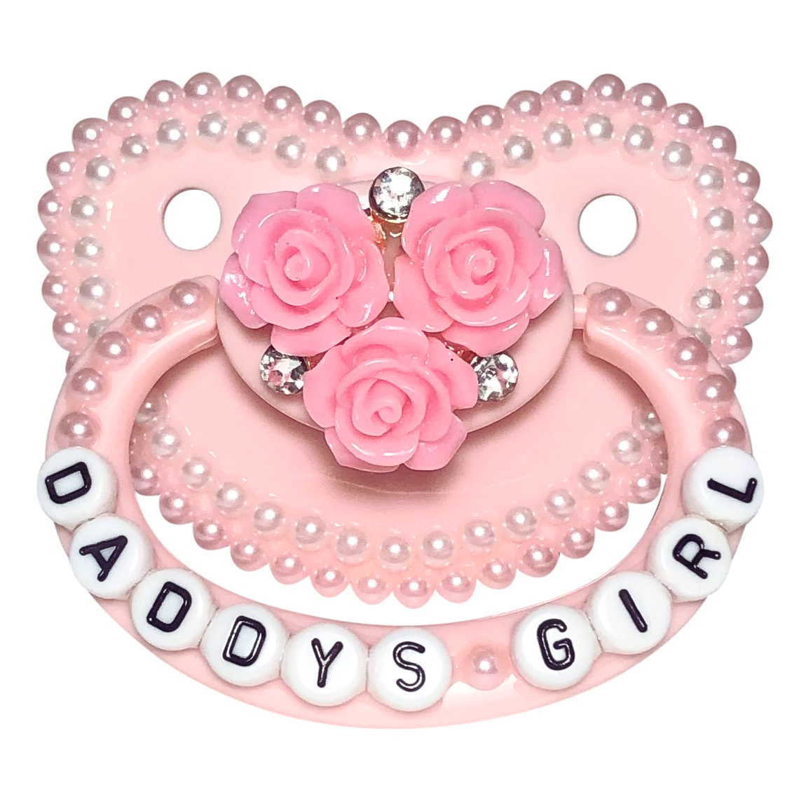 Baby Bear Pacis Adult Pacifier "Daddy's Girl" Pink Adult Paci (DDLG/ABDL)