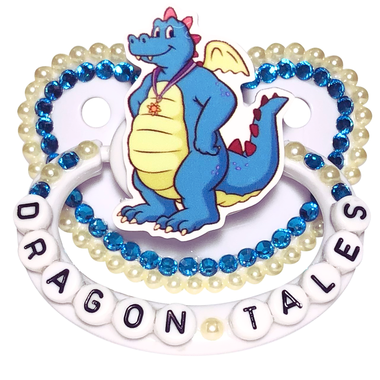 Baby Bear Pacis Adult Pacifier "Dragon Tales" White Ord Adult Paci (DDLG/ABDL)