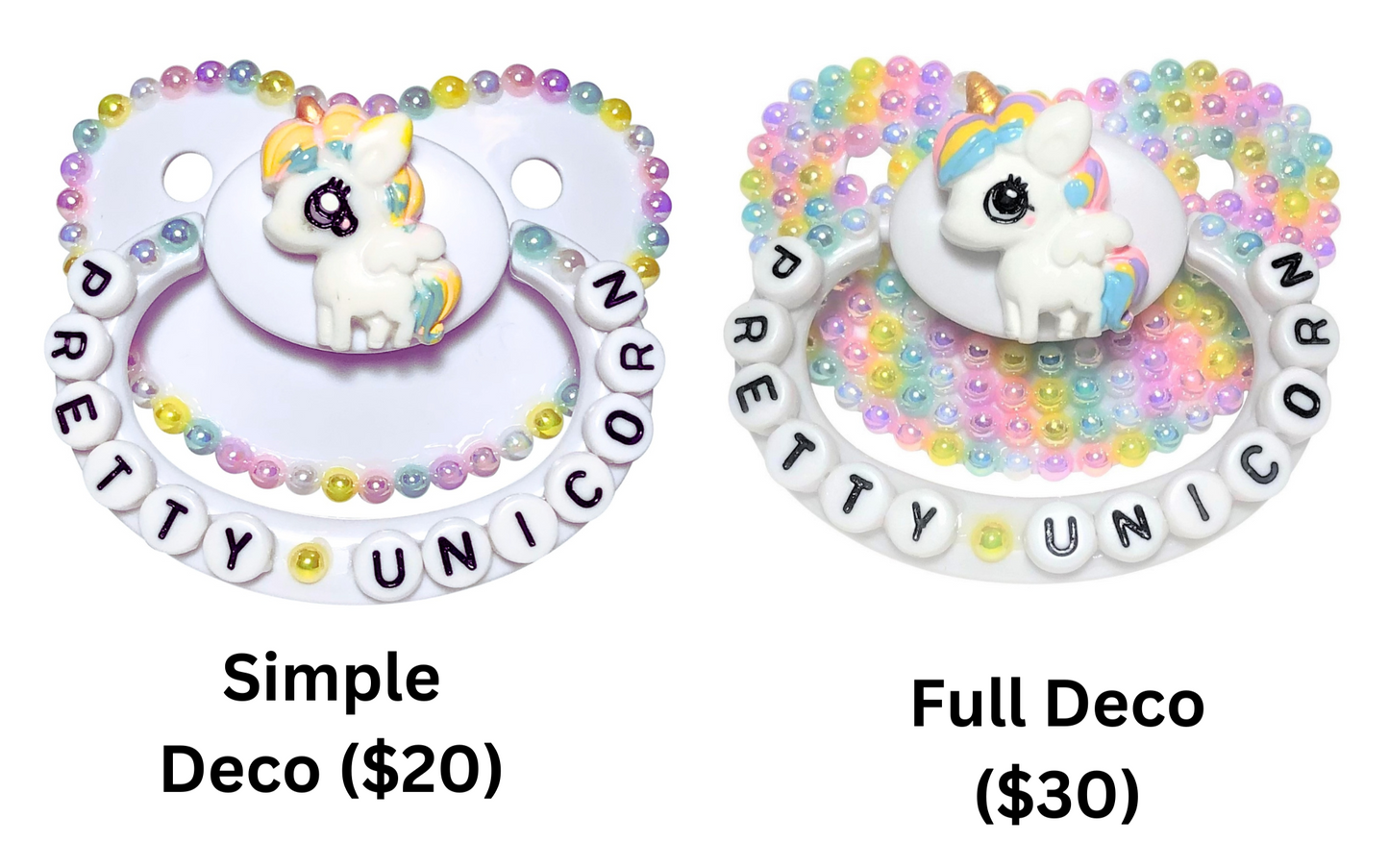 Baby Bear Pacis Adult Pacifier "Pretty Unicorn" Rainbow Unicorn Adult Paci (DDLG/ABDL)