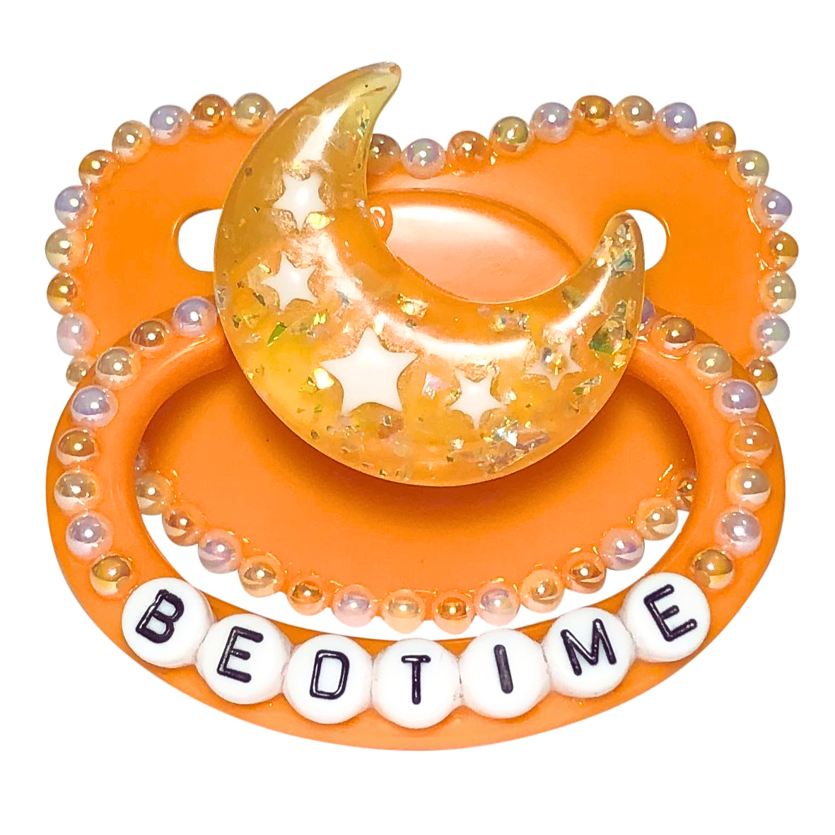 Baby Bear Pacis Adult Pacifier "Bedtime" Orange Adult Paci (DDLG/ABDL)
