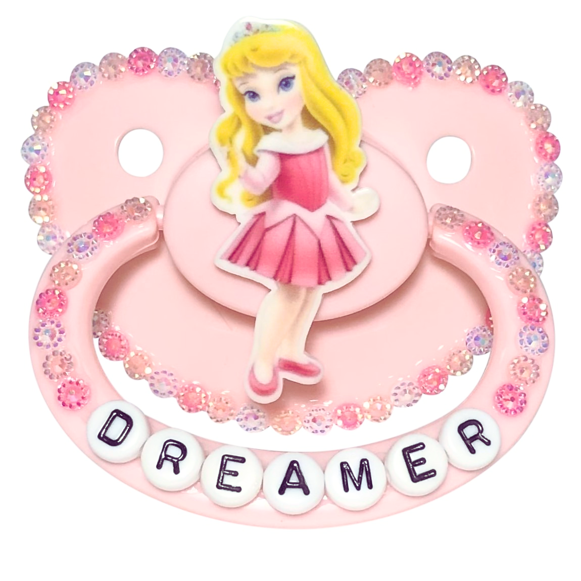 Baby Bear Pacis Adult Pacifier, "Dreamer" Pink Sleeping Beauty Adult Paci (DDLG/ABDL)