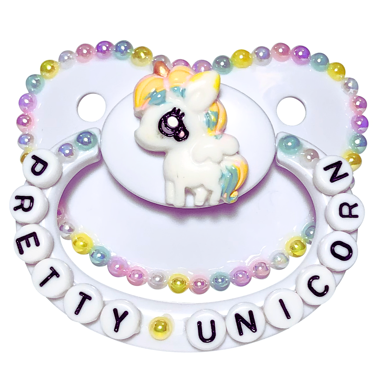 Baby Bear Pacis Adult Pacifier "Pretty Unicorn" Rainbow Unicorn Adult Paci (DDLG/ABDL)