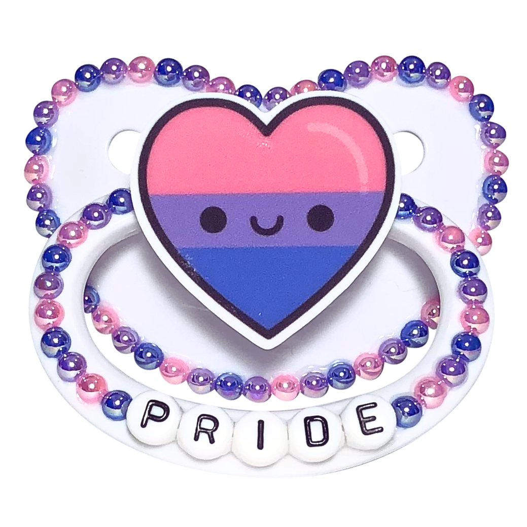 Baby Bear Pacis Adult Pacifier "Pride" White Adult Paci (DDLG/ABDL)
