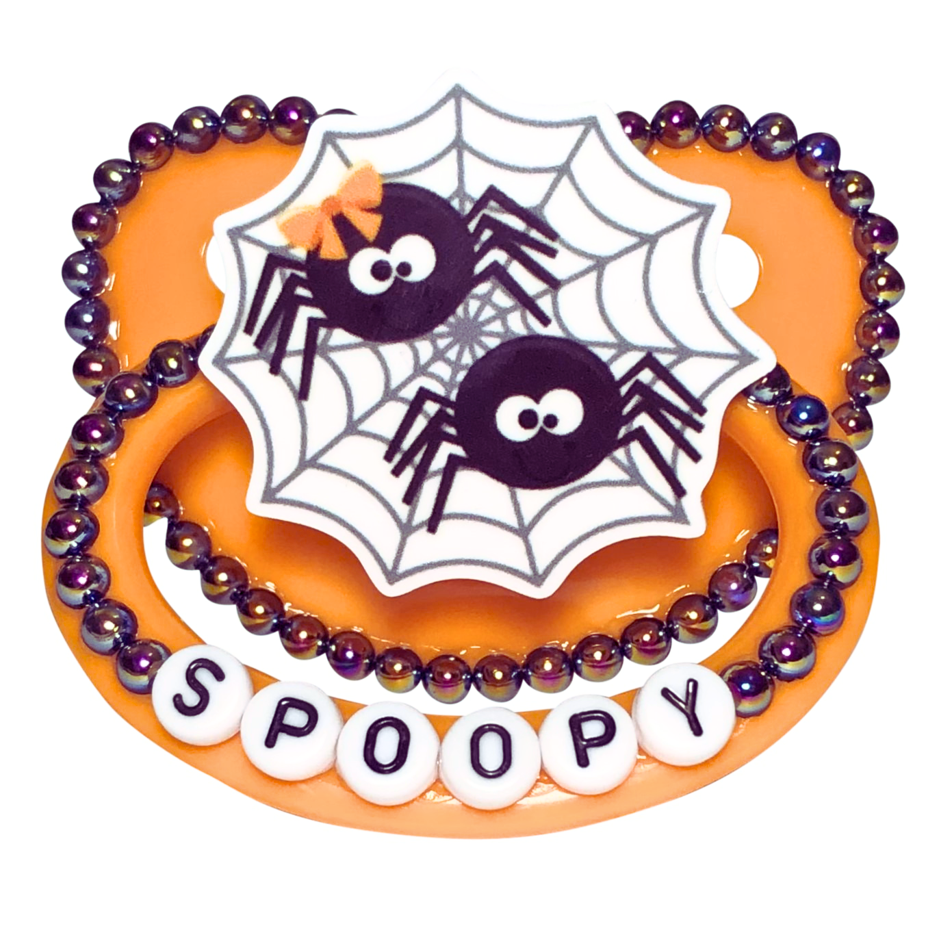 Baby Bear Pacis Adult Pacifier "Spoopy" Orange Adult Paci (DDLG/ABDL)