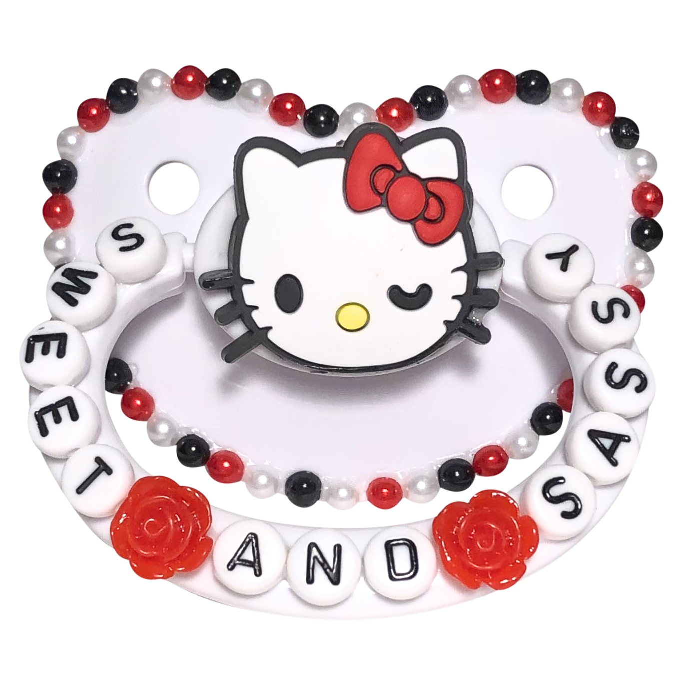 Baby Bear Pacis Adult Pacifier "Sweet and Sassy" Hello Kitty Adult Paci (DDLG/ABDL)