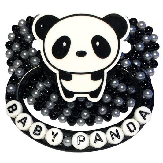 Baby Bear Pacis Adult Pacifier "Baby Panda" Black Adult Paci (DDLG/ABDL)
