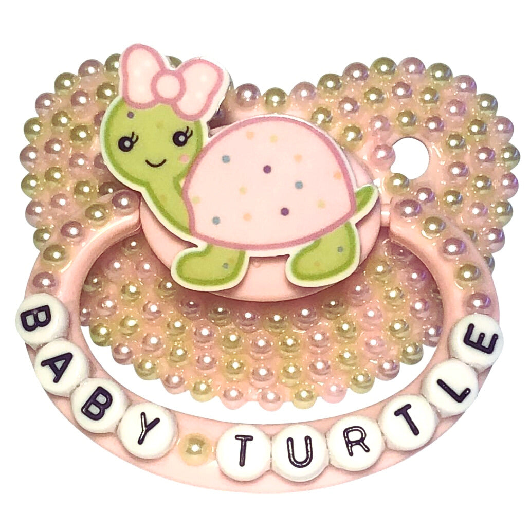 Baby Bear Pacis Adult Pacifier "Baby Turtle" Pink Adult Paci (DDLG/ABDL)