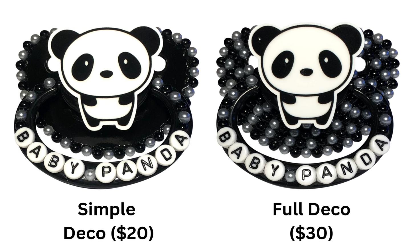 Baby Bear Pacis Adult Pacifier "Baby Panda" Black Adult Paci (DDLG/ABDL)