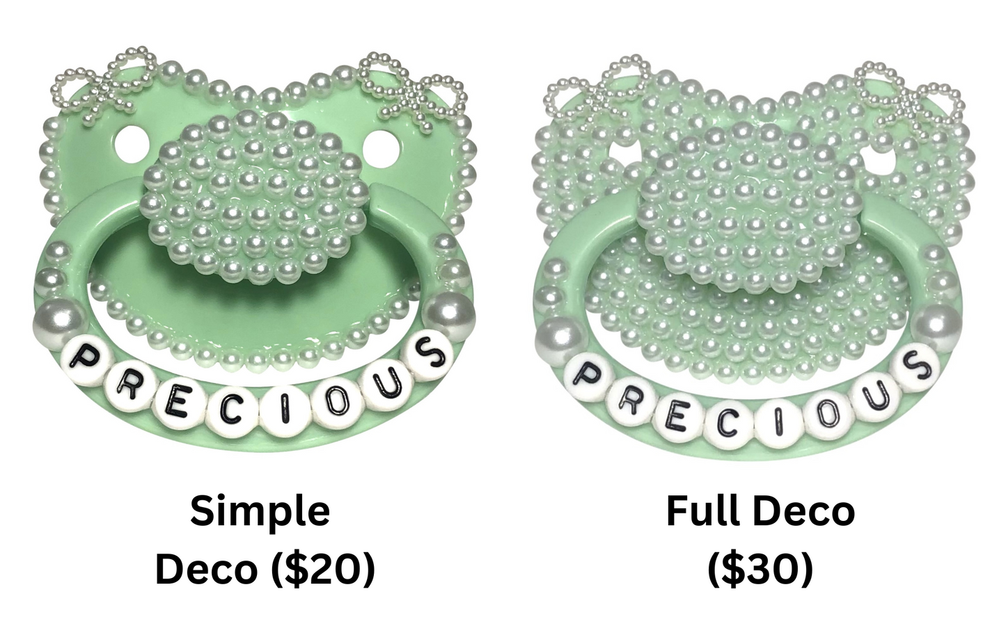 Baby Bear Pacis Adult Pacifier, "Precious" Green Adult Paci (DDLG/ABDL)
