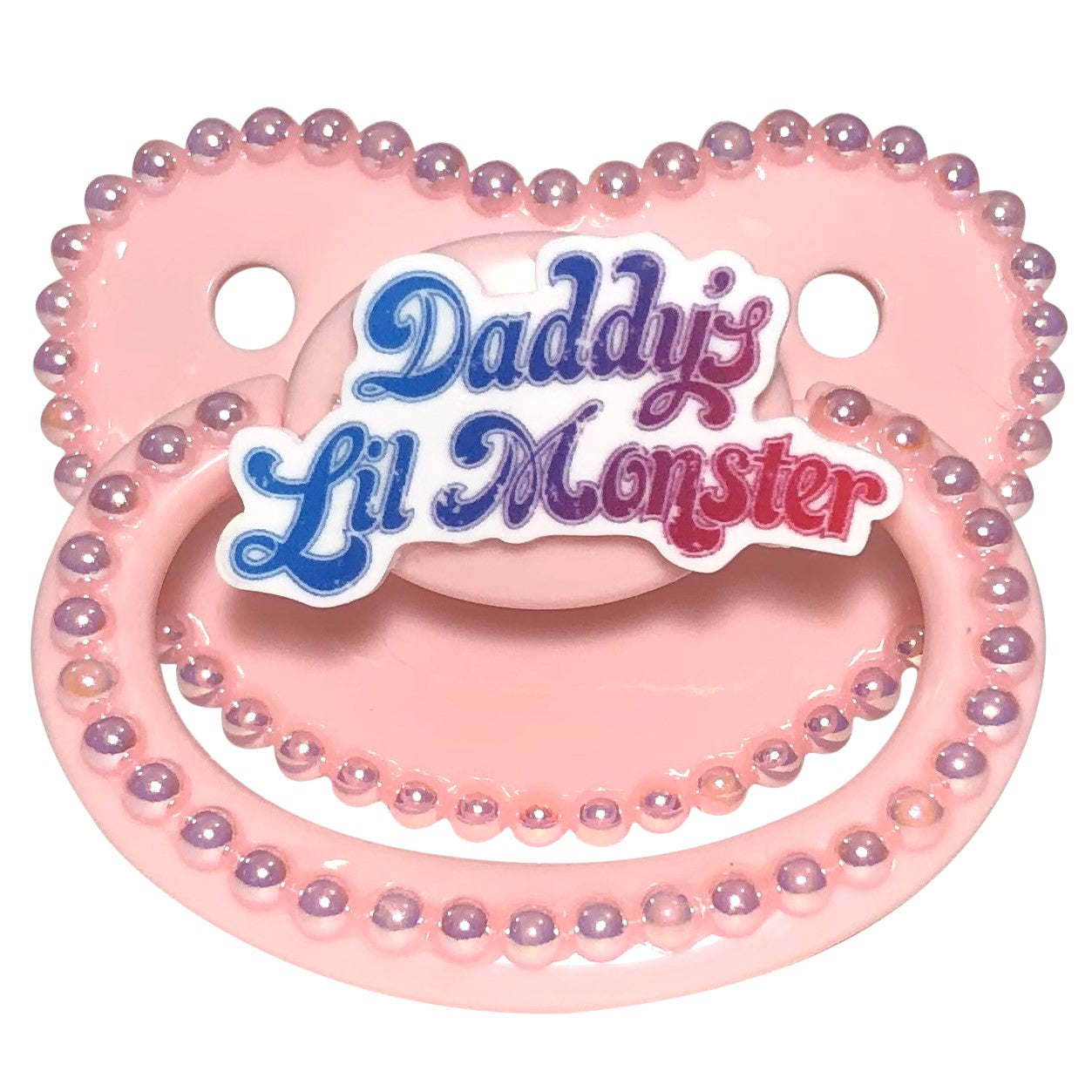 Baby Bear Pacis Adult Pacifier "Daddy's Lil Monster" Pink Adult Paci (DDLG/ABDL)
