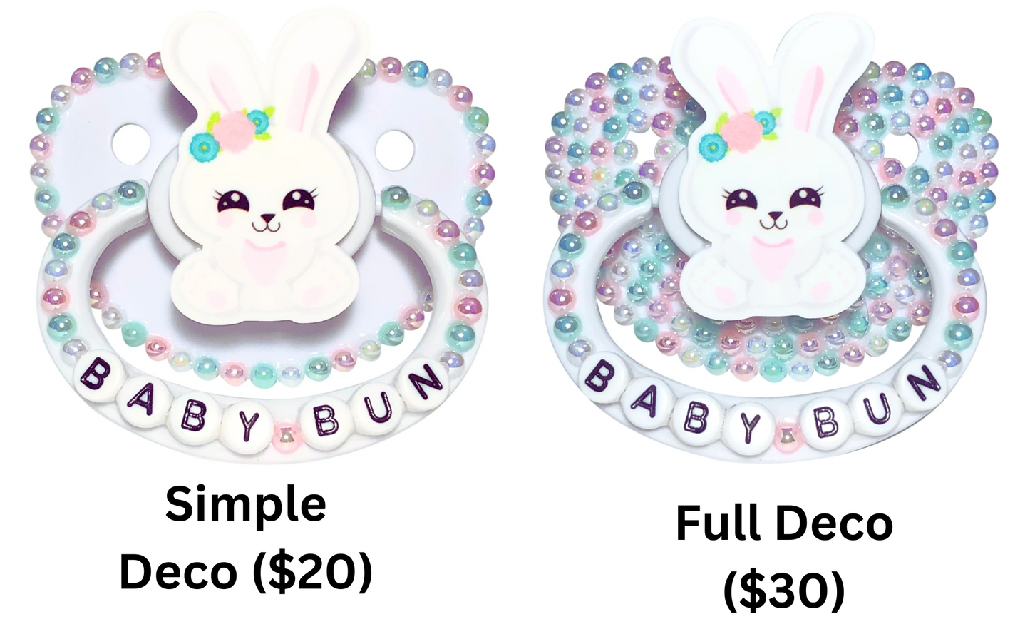 Baby Bear Pacis Adult Pacifier "Baby Bun" White Adult Paci (DDLG/ABDL)