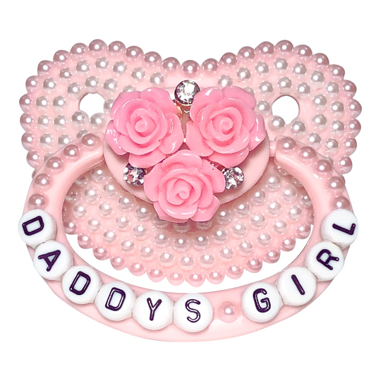 Baby Bear Pacis Adult Pacifier "Daddy's Girl" Pink Adult Paci (DDLG/ABDL)