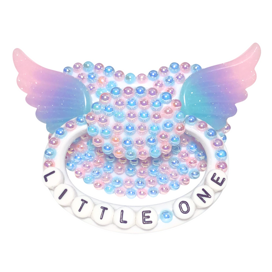 Baby Bear Pacis Adult Pacifier, "Little One" Winged White Adult Paci (DDLG/ABDL)