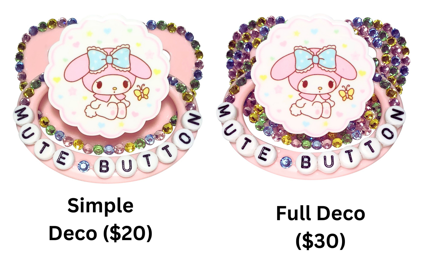 Baby Bear Pacis Adult Pacifier "Mute Button" Pink My Melody Adult Paci (DDLG/ABDL)