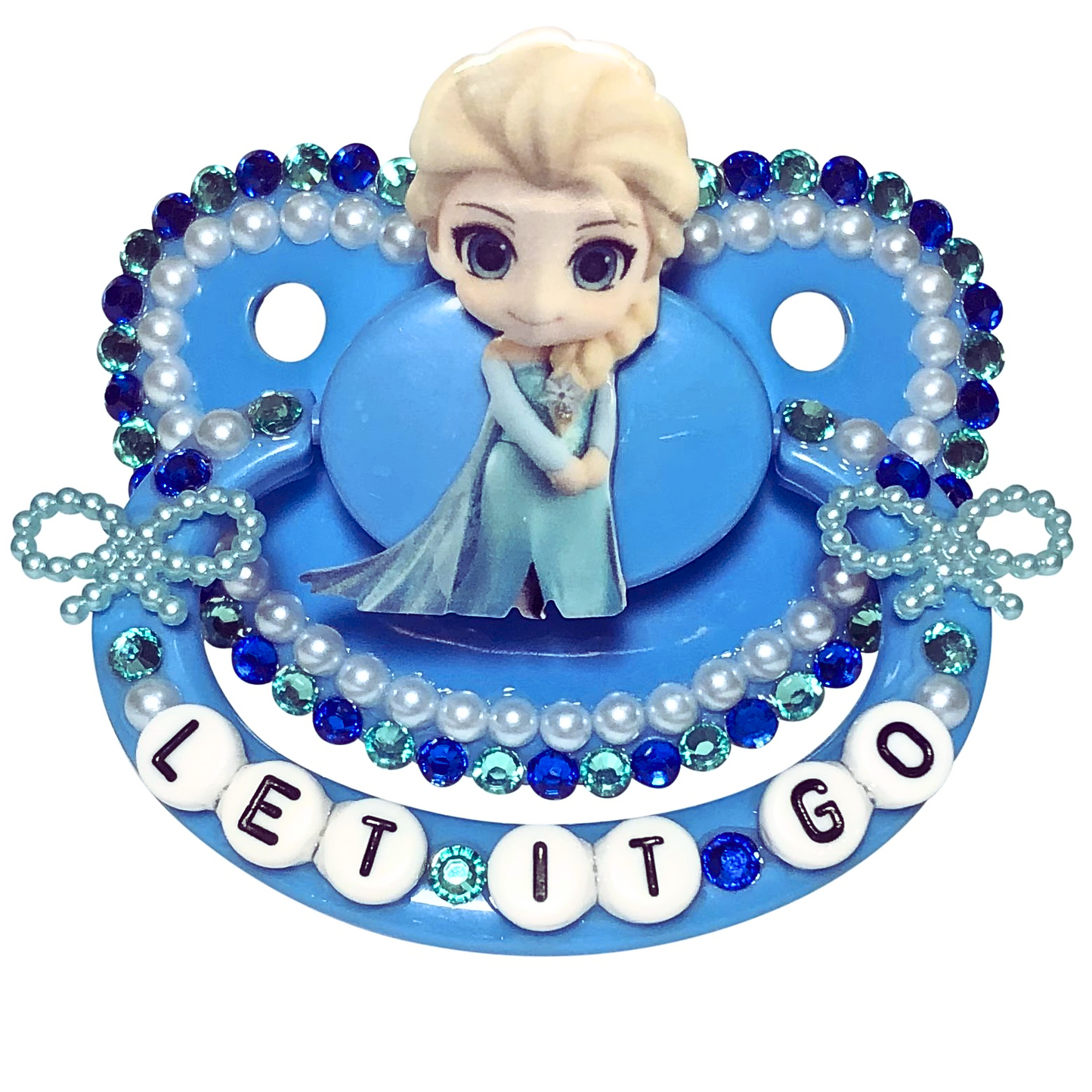 Baby Bear Pacis Adult Pacifier, "Let It Go" Elsa Blue Adult Paci (DDLG/ABDL)