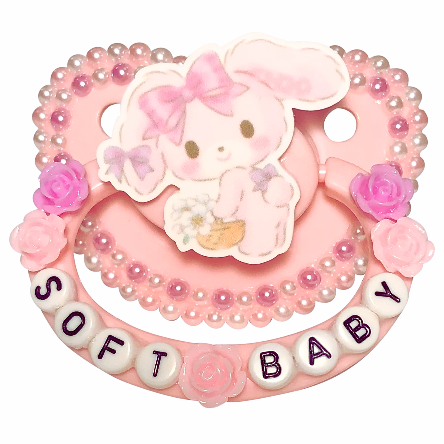 Baby Bear Pacis Adult Pacifier "Soft Baby" Pink Adult Paci (DDLG/ABDL)
