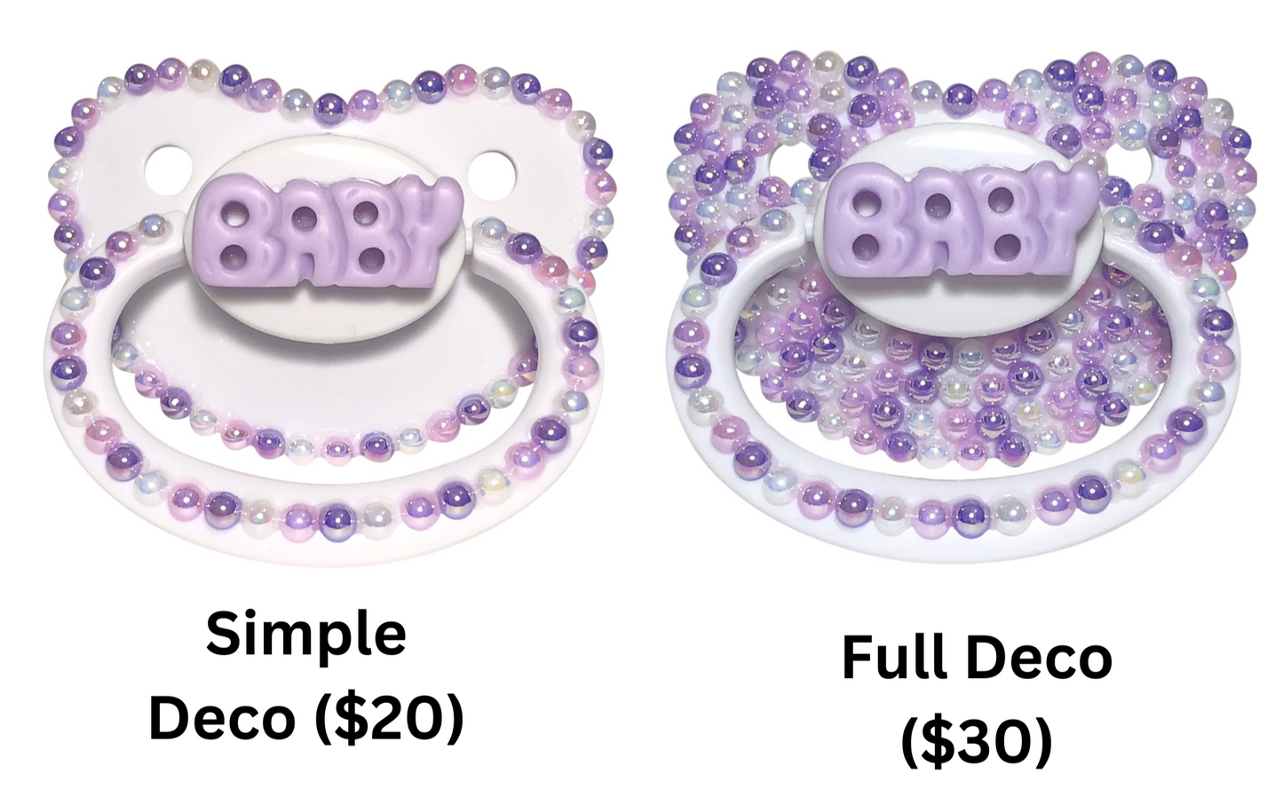 Baby Bear Pacis Adult Pacifier "Baby" White Adult Paci (DDLG/ABDL)