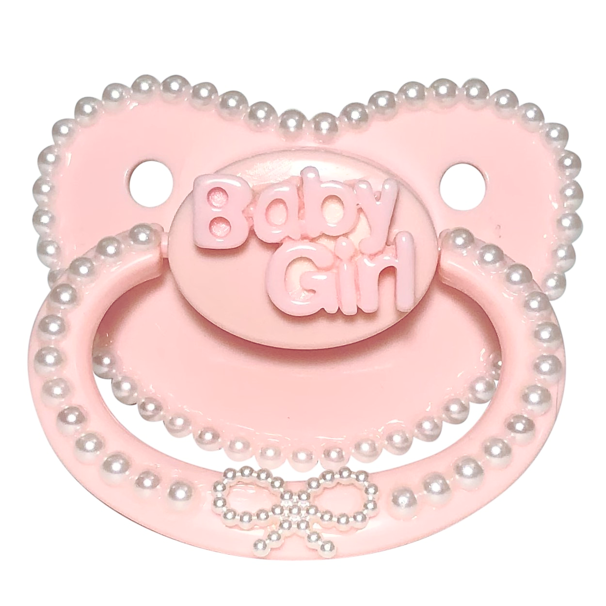 Baby Bear Pacis Adult Pacifier, "Baby Girl" Pink Adult Paci (Blue/Pink) (DDLG/ABDL)
