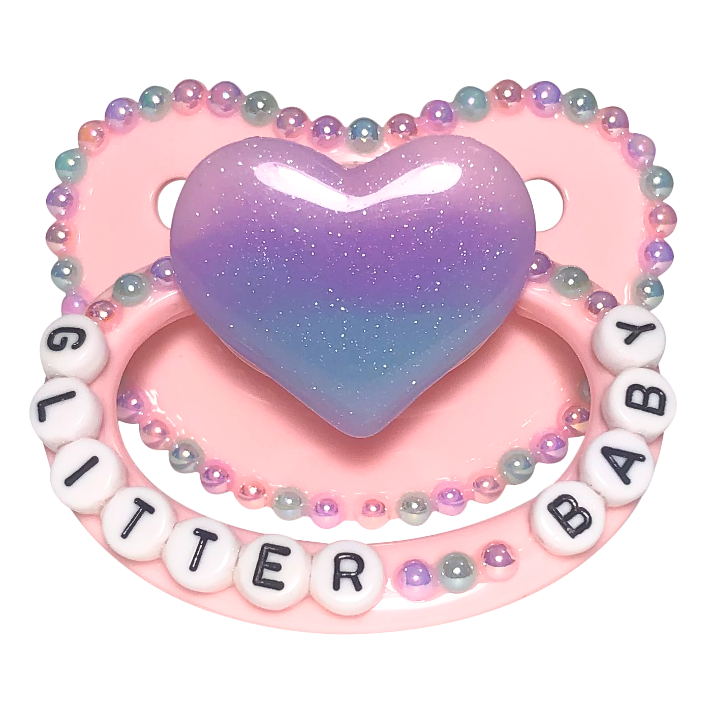 Baby Bear Pacis Adult Pacifier "Glitter Baby" Pink Adult Paci (DDLG/ABDL)