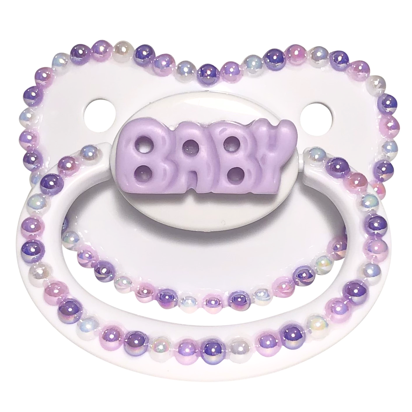 Baby Bear Pacis Adult Pacifier "Baby" White Adult Paci (DDLG/ABDL)