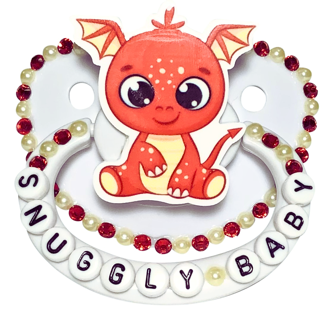 Baby Bear Pacis Adult Pacifier "Snuggly Baby" White Adult Paci (DDLG/ABDL)