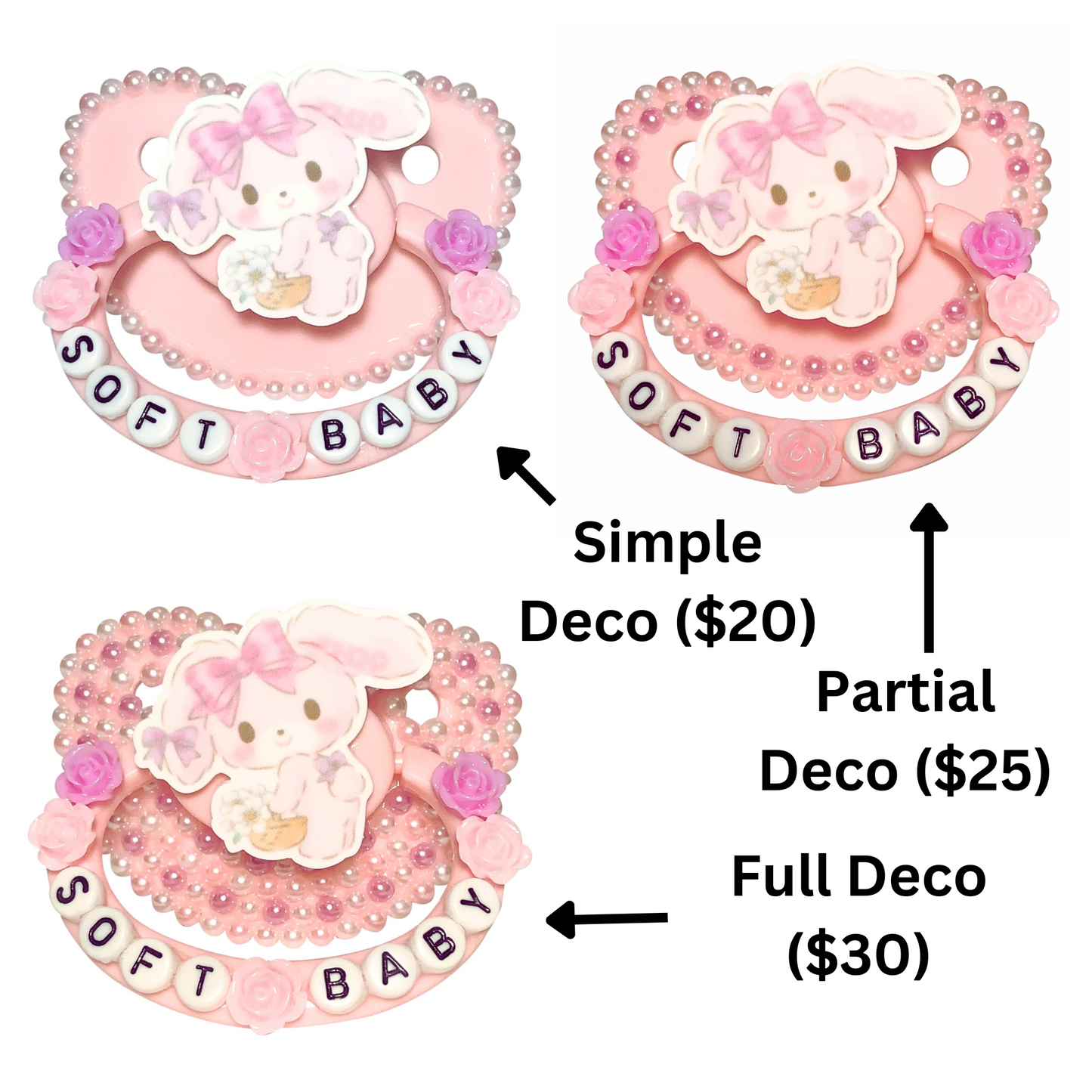 Baby Bear Pacis Adult Pacifier "Soft Baby" Pink Adult Paci (DDLG/ABDL)