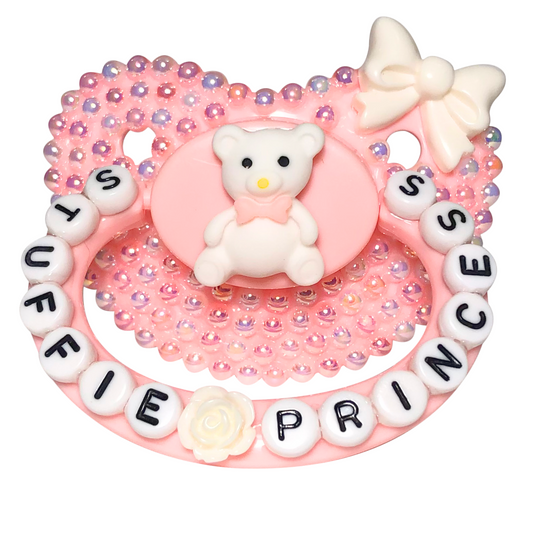 Baby Bear Pacis Adult Pacifier "Stuffie Princess" Pink Adult Paci (DDLG/ABDL)